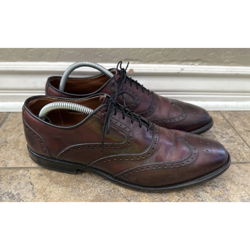 Allen Edmonds McClain Burgundy Leather Wingtip Oxfords USA DRESS SHOES MENS 9.5